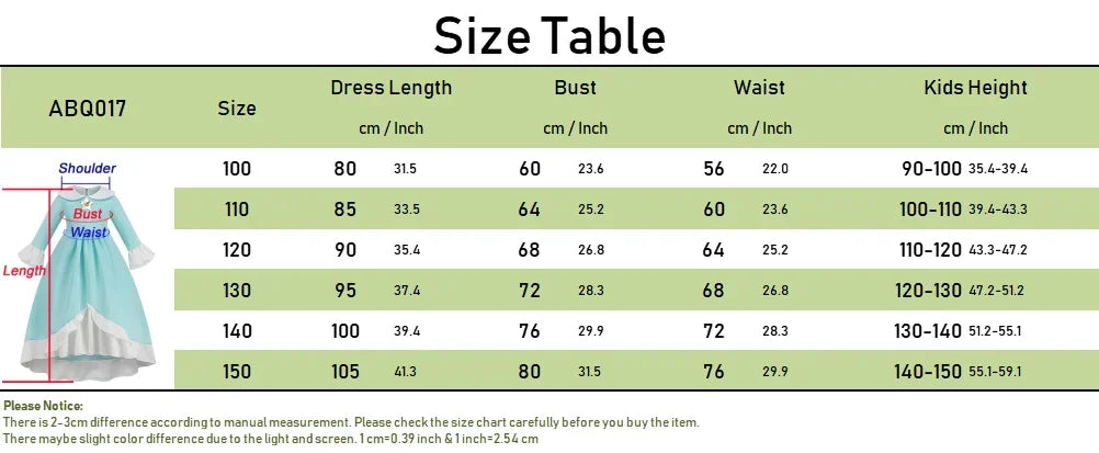 Rosalina Dress Girls Peach Cosplay Kids Party Princess Costume Birthday Blue Dresses Children Clothing