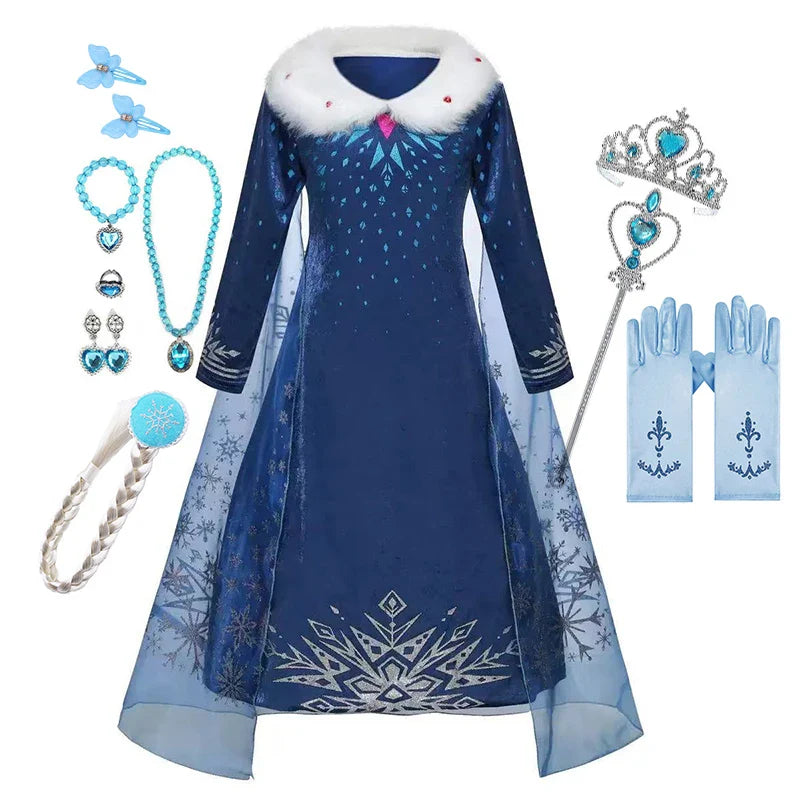 Frozen 2 Elsa Princess Girls Dress Up Snow Queen Costume Carnival Party Halloween Kids Carnival Birthday Party Clothes