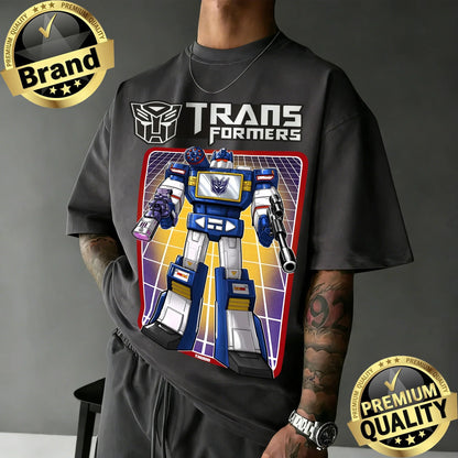 2026 Summer Hasbro Transformers Soundwave Graphic Brand Print T-shirt Unisex Tops Retro Casual Sleeve Short Clothing Breathable
