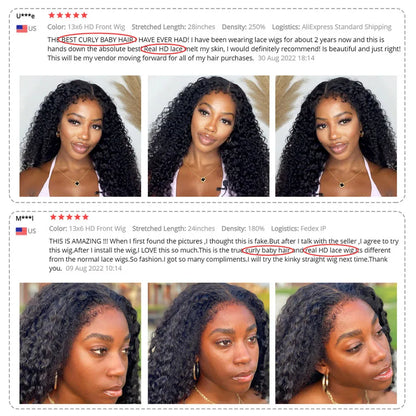 13x6 Hd 250 Density Afro Kinky Curly Wig 100% Human Hair 13x4 4c Edges Frontal Deep Wave Curly Lace Front Wigs For Women on sale