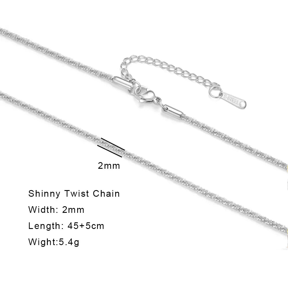 Stainless Steel Gold Color Chain Necklace Women Minimalist Cuban Paperclip Twisted Snake Chain Fashion Jewelry Wholesale