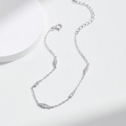 Dazzling Zirconia Bracelets 925 Sterling Silver Link Chian Fashion Stackable Bracelet For Women Fine Jewelry