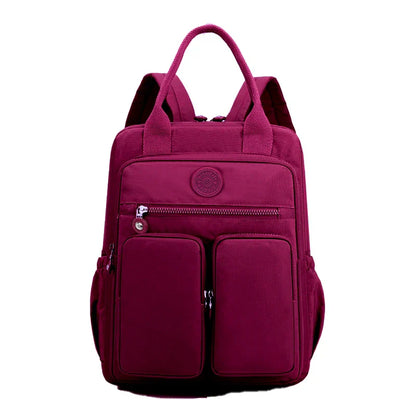 Fashion Woman Backpack Waterproof Nylon Soft Handle Solid Multi-pocket Travel Zipper Feminina School Bags Laptop Backpack
