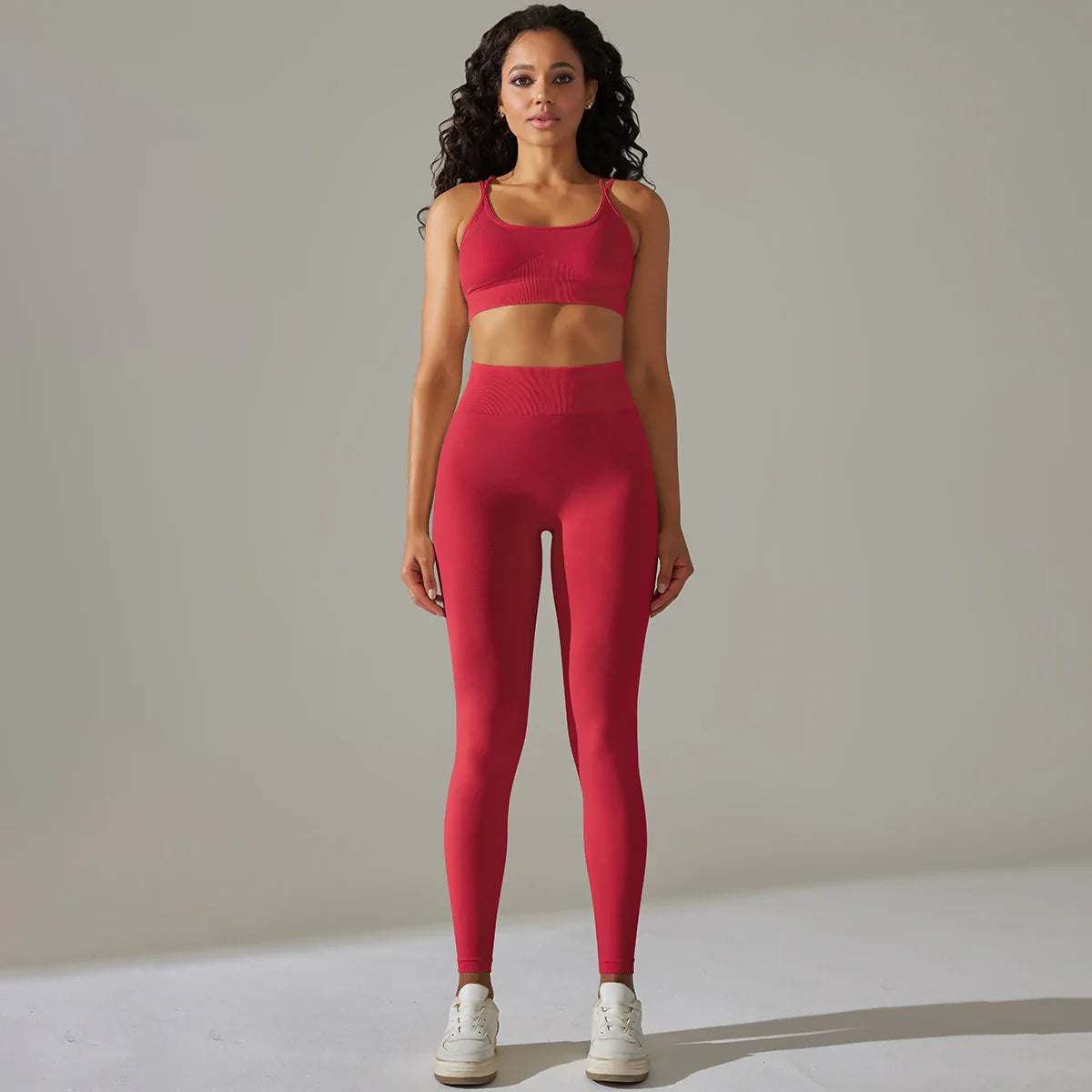 2 Pcs Women Yoga Set Sexy Seamless Sports Set Gym Fitness Bra Set Hip Push Up Leggings Set Workout Clothing Women Sportswear