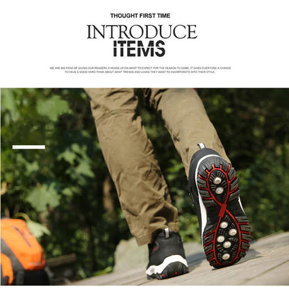 Men's Hiking Shoes Waterproof Leather Outdoor PU Shoes Wear-resistant Men Trekking Walking Hunting Tactical Sneakers