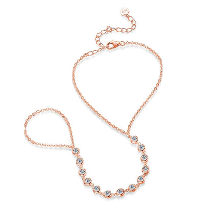 14-21CM Adjustable All Real Moissanite Bracelets for Women Girls Sparkling Chain Lab Diamond GRA Pure S925 Silver Jewelry