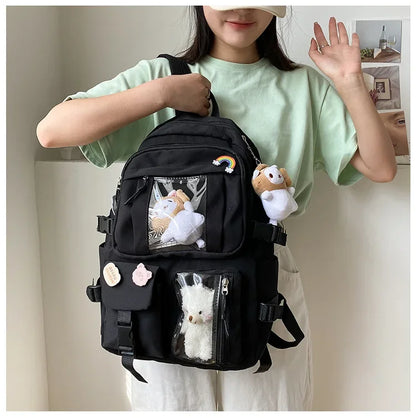 Girl's large capacity backpack, unique and cute student backpack