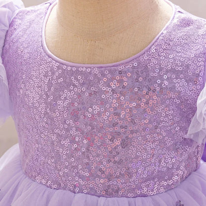 Baby Girl Clothing Summer Bow And Butterfly Pattern Halter Solid Color Mesh Baby Kids Dresses Cute Casual Baby Girl Dress ASQ03