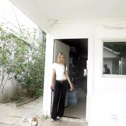 Yedinas Camiseta Gótica Feminina Roupas Moda Coreana 2024 Verão Tops Slim Grunge Estética Vintage Y2k Camiseta Feminina Tshirts