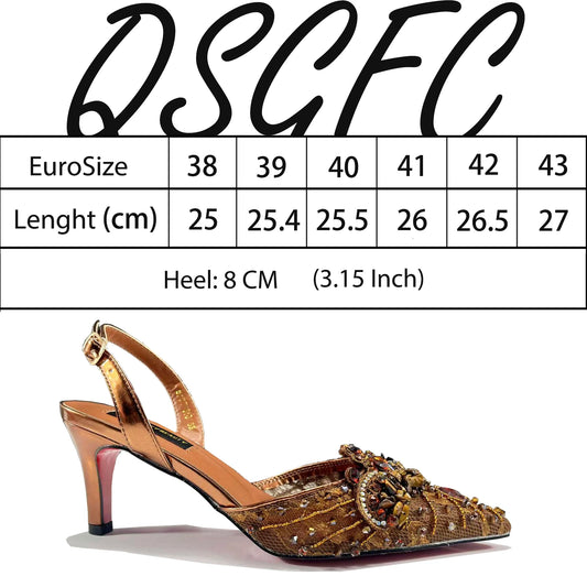 Purple Color Rhinestone Decoration Design Party Wedding Lady Pointed Toe High Heels and Bag Set