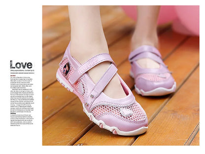 Girls Sandals Gladiator Cartoon Soft Children Non-slip Beach Shoes Kids Summer Floral Sandals Princess Shoes Fashion Cute