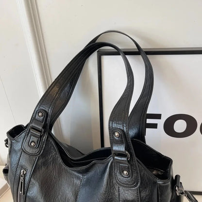 Daily Business Commuting Large Capacity Tote Hand Bags Soft Pu Leather Shoulder Bags for Women Zipper Women's Handbags Quality