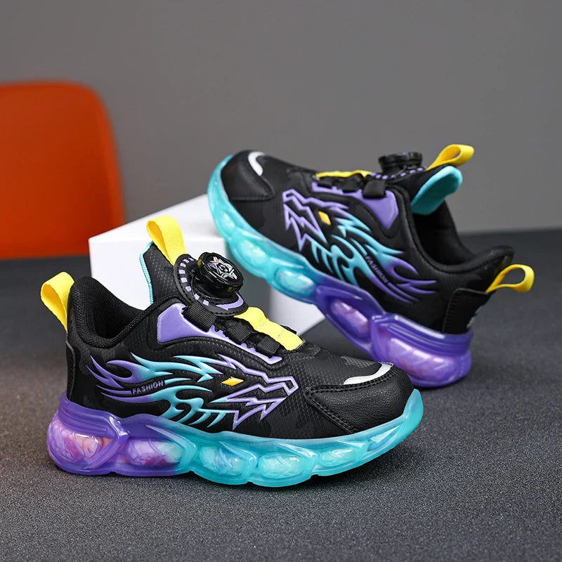 Fashion Children's Leather Casual Shoes For Boy Sneakers Breathable Kids School Walking Non-slip Sport Running Shoes Outdoor