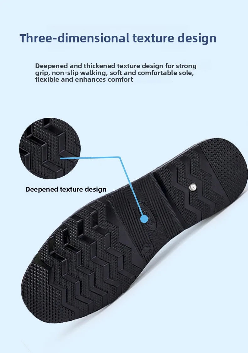 Men's Summer Soft Bottom Driving Shoes Breathable Mesh Slip-On Shoes Wear-Resistant Casual Old Beijing Style Rubber Sole