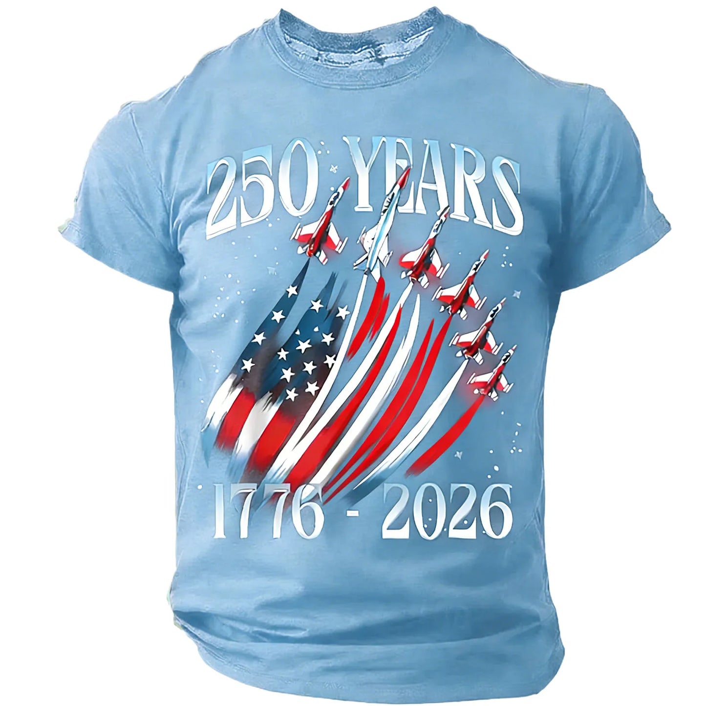 250 Years Men'S T-Shirt Patriotic American Flag Print Tee Independence Day Short Sleeve Crew Neck Casual Tops Holiday Party 2026