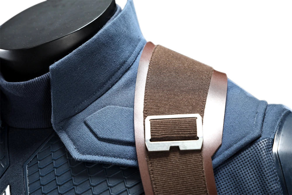 High Quality Adult Superhero Captain Steven Rogers Cosplay Costume Battle Uniform Costume  Halloween Carnival Helmet Boots