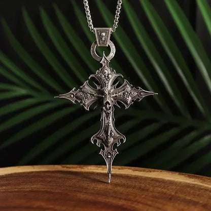 Dante Purgatory Cross Necklace Vintage Christian Passion Jesus Cross Pendant Male and Female Catholic Amulet Jewelry Gift