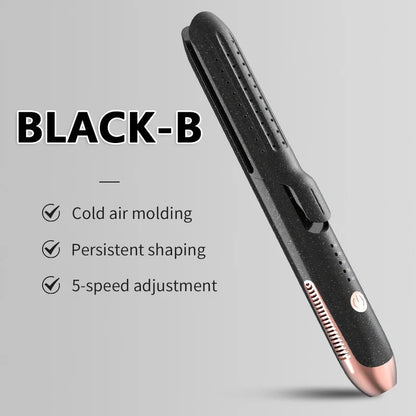 Professional 2-in-1 Hair Styler Curling Wand Straightener Negative lon Ceramic Plates Adjustable Temperature Salon Home