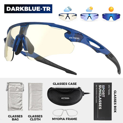 Photochromic Cycling Sunglasses for Men Women Sports UV400 Protection Bicycle Eyewear MTB Mountain Road Bike Eyeglass