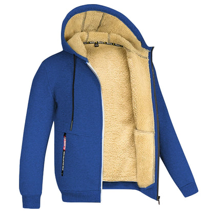 Men's Hoodie Full Zip Hoodie Fleece Jacket Plain Sports & Outdoor Daily Holiday Vintage Streetwear Casual Winter