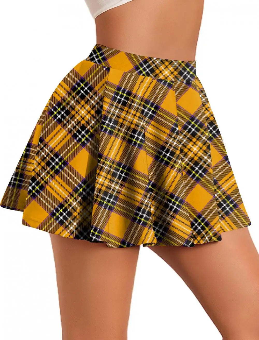 Retro Plaid Pleated Skirts Skirt Y2K Streetwear Vintage School Uniform A-Line Gym Student Short Skirt Girl Xmas Dress Up