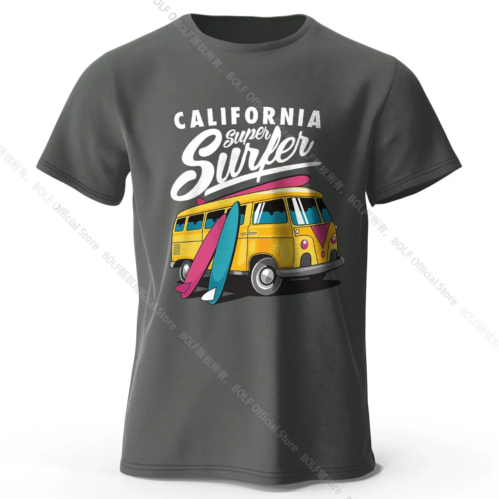 Surfer Sunrise Silhouette Printed Unisex Men Women T-Shirt Tees Tops 100% Cotton Ocean Wave Graphic Morning Ritual