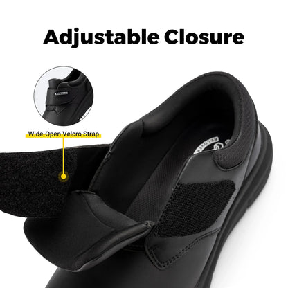 Extra Wide Men's Shoes Leather Diabetic Shoes Walking for Elder Orthopedic Toes Swollen Feet Non-Slip Arch Support