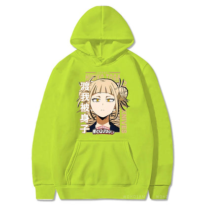 My Hero Academia Kawaii Himiko Toga Women Hoodies Printed Aesthetics Head Poster Manga Harajuku Anime Printed Hooded Sweatshirts