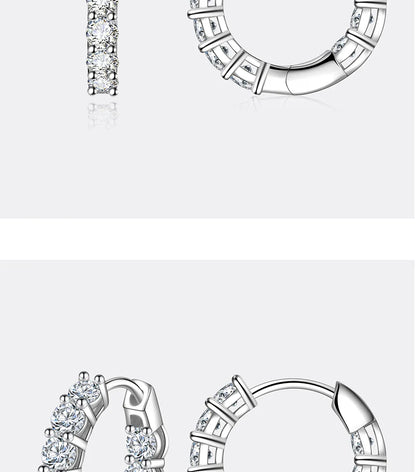 1.8CT All Moissanite Earrings for Women S925 Pure Silver GRA Certified Diamond Temperament Fashion Wedding Party Jewelry