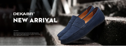 Fashion Loafer Shoes Men Genuine Leather Soft Comfy Slip-on Moccasins Handmade Man Casual Shoes Drive Walk Luxury Leisure