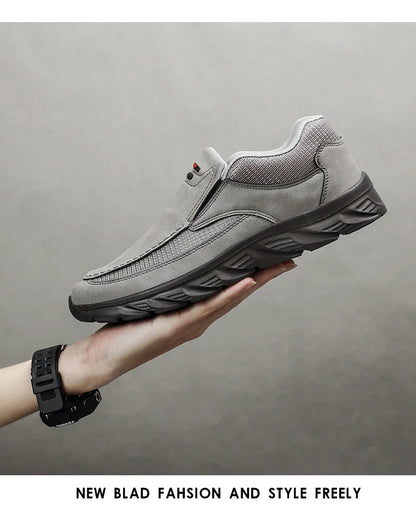 Sapatos Masculinos Casuais de Couro, Mocassins Respiráveis, Tênis Masculinos 2024, Novos Tênis Masculinos de Couro Confortáveis, Calçados Masculinos