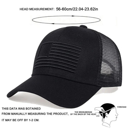Fashion American Flag Embroidery Baseball Net Caps Spring and Summer Outdoor Adjustable Casual Hats Sunscreen Hat