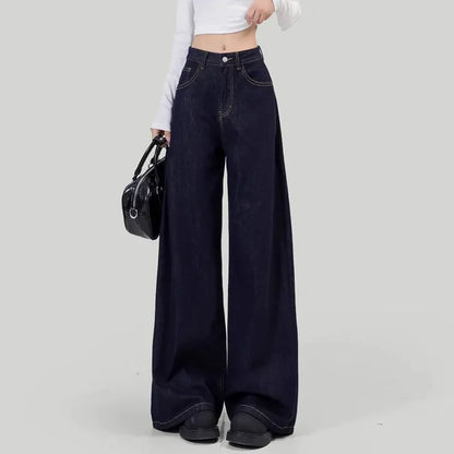 Women's Loose-Fit Jeans High-Waisted Straight-Leg Niche Draped Pants