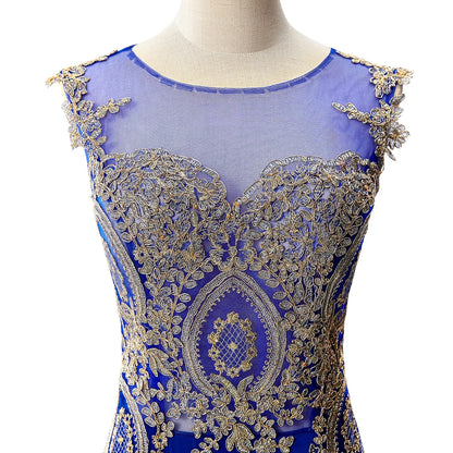 Vestidos de Baile Sereia de Renda Transparente, Luxuosos Apliques, Bordados, Missangas, Vestidos de Noite Ilusão, Vestido de Festa Longo