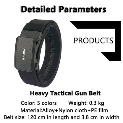 Automatic Buckle Comfortable Nylon Military Gun Belt Outdoor Hunting Multifunctional IPSC Tactical Canvas Belt Men Belt