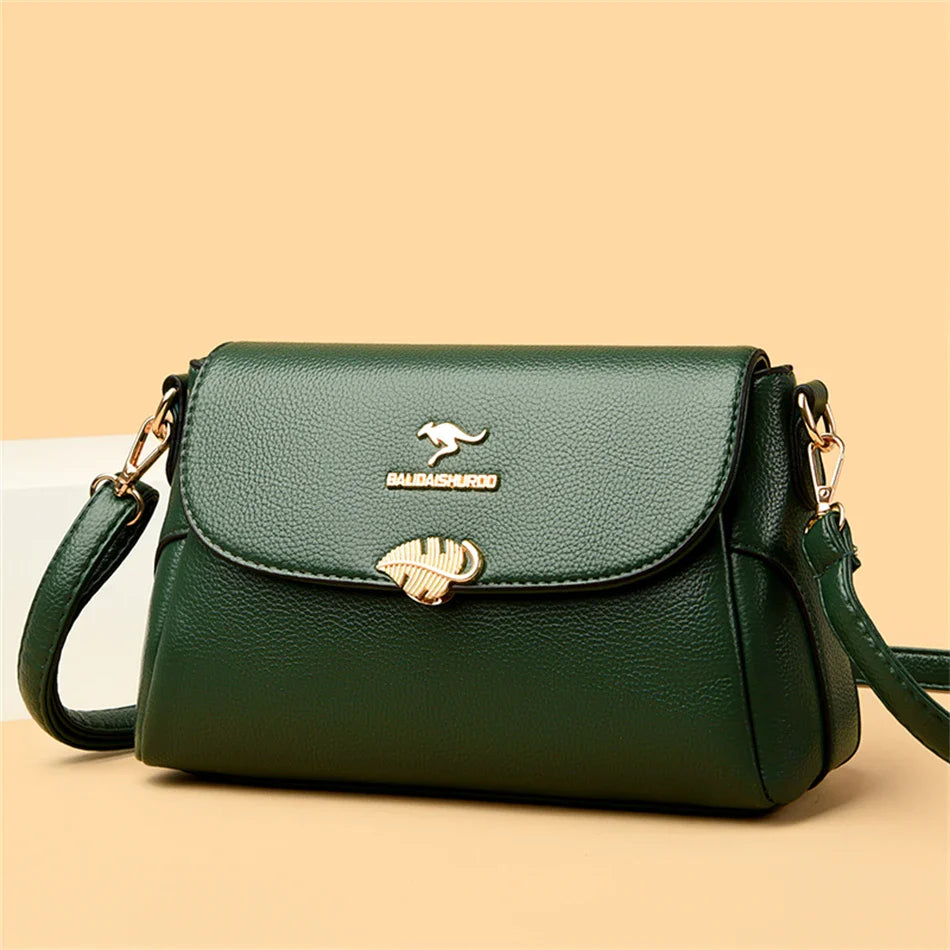 Women Bag Fashion Shoulder Bag Quality PU Leather Elegant Flap Retro Female Messenger Classic Multiple Pockets Crossbody Handbag