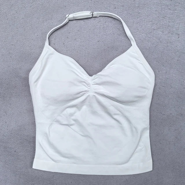 2 Pieces Yoga Set Women Backless Halter Tops High Waist Seamless Shorts Gym Suit Fitness Clothes Sportswear Workout Sets