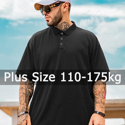 Polo Shirts Men Plus Size 1XL-7XL 110-175kg Short Sleeve T Shirt Loose Polos Oversized Tops Big Size Men Clothing 티셔츠 남성 T シャツ