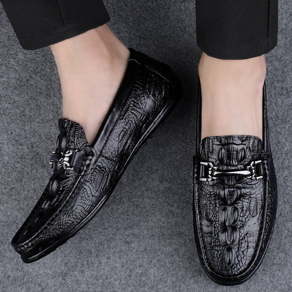 Genuine Leather Men Casual Shoes Luxury Brand New Mens Loafers Moccasins Breathable Slip on Black Driving Shoes Plus Size 37-45