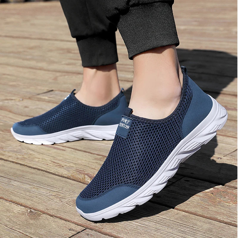 Lightweight Men Casual Shoes Breathable Slip on Male Casual Sneakers Anti-slip Men's Flats Outdoor Walking Shoes Size 38-46