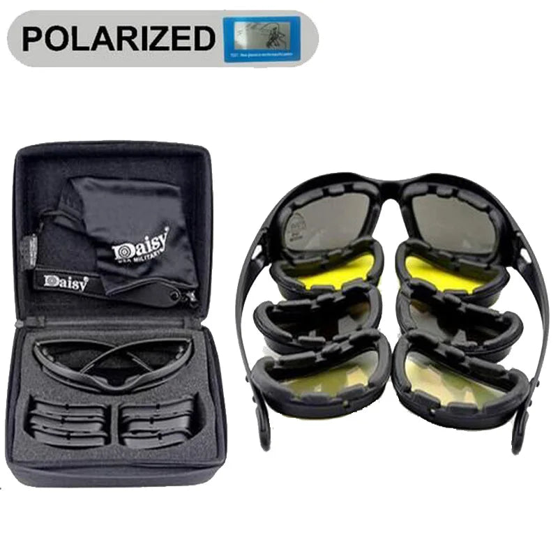Shooting Glasses Motorcycle Hiking Polarized Sunglasses Tactical Airsoft Goggles