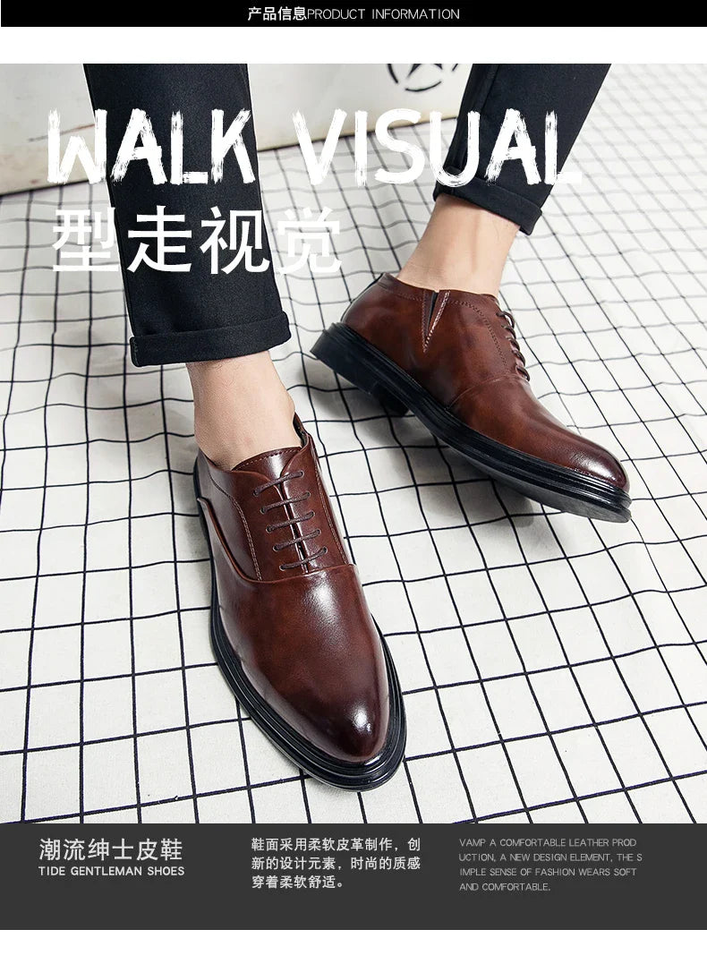Men's Dress Shoes Classic Office Social Oxford Leather Shoes Men Trend Wedding Casual Business Shoes For Men Formal Leather Shoe