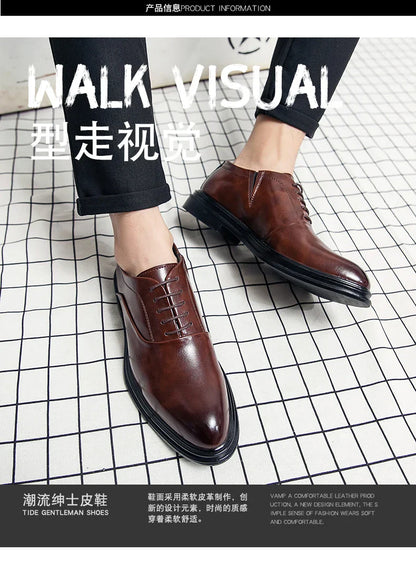 Men's Dress Shoes Classic Office Social Oxford Leather Shoes Men Trend Wedding Casual Business Shoes For Men Formal Leather Shoe