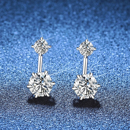 2.6CTTW Moissanite Stud Earrings for Women Sparkly Lab Diamond S925 Sterling Silver Removable Earring Gemstone Studs