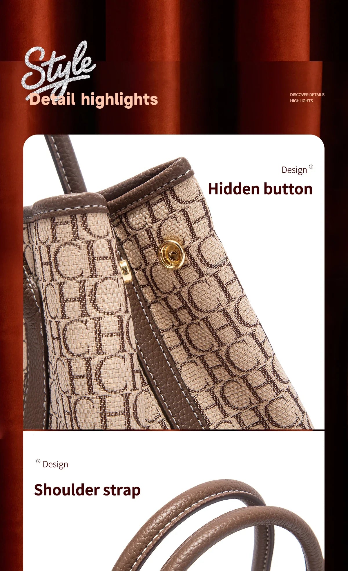 Woman Tote Bag Autumn New Fabric Splicing Handbag Convenient Carrying Mother Bag Commuter Women's Bag