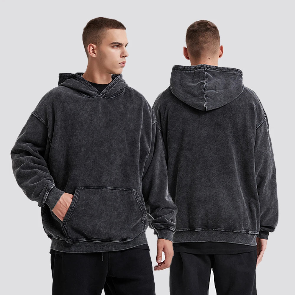 Men Acid Hoodies Bocchi The Rock Manga Top Print Vintage Pullover Casual Basis Long Sleeve Washed Hoodies