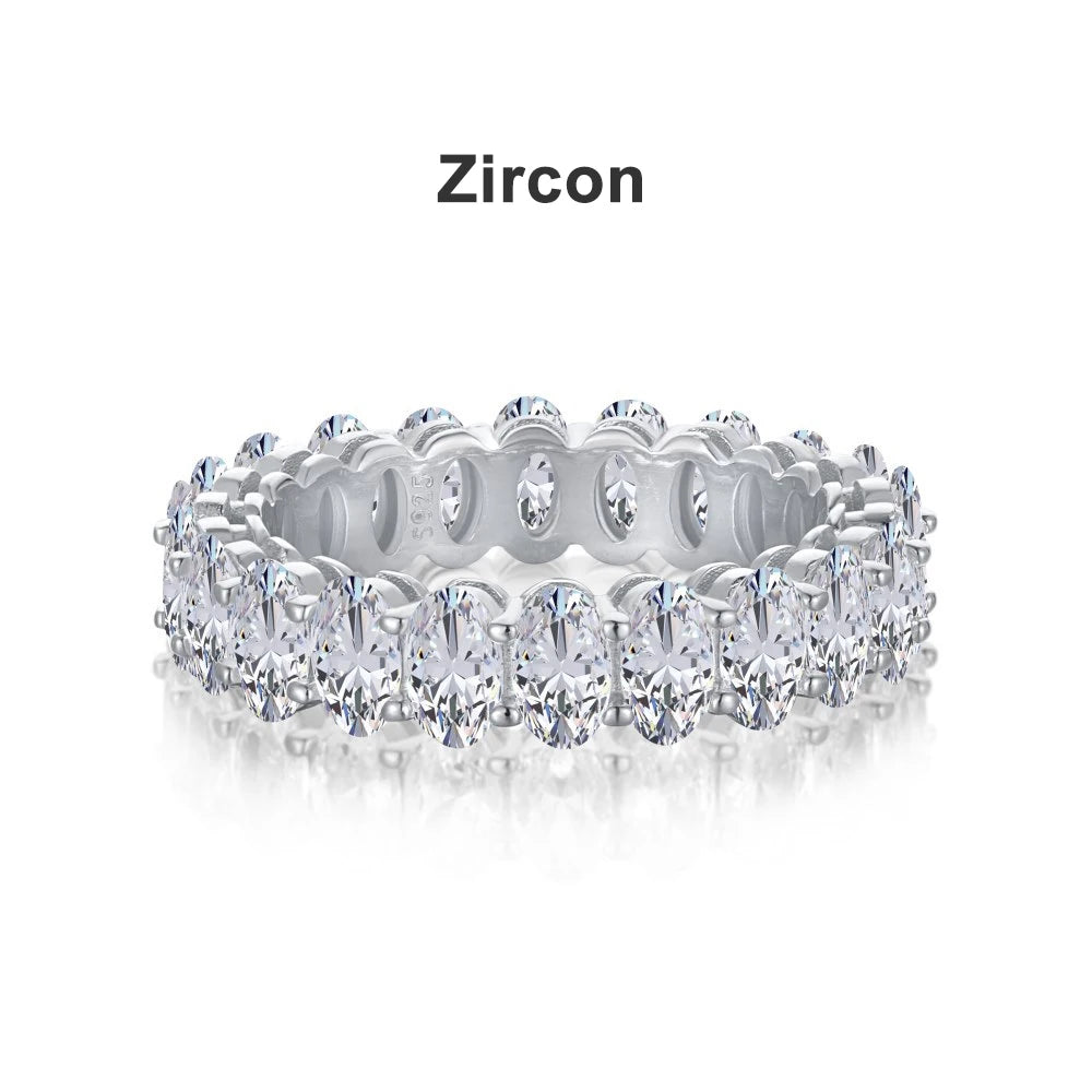 D VVS1 3*5mm Oval Moissanite Rings for Women Men Engagement Wedding Eternity Bands with GRA s925 Sliver Plated 18k Ring