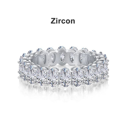 D VVS1 3*5mm Oval Moissanite Rings for Women Men Engagement Wedding Eternity Bands with GRA s925 Sliver Plated 18k Ring