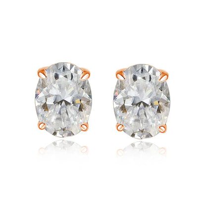 Oval Cut Moissanite Stud Earrings for Women 1-4 Carat D VVS1 GRA Certified Lab Gemstone 925 Sterling Silver 18k Earring