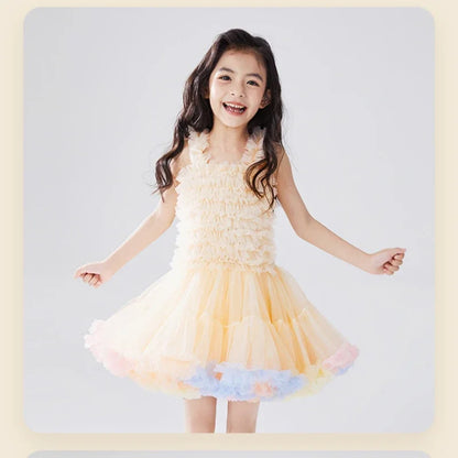 Fluffy Rabbit Skirt Girl Baby Dress Super Immortal Cake Fluffy Gauze Birthday Party Children's Princess Dress Summer